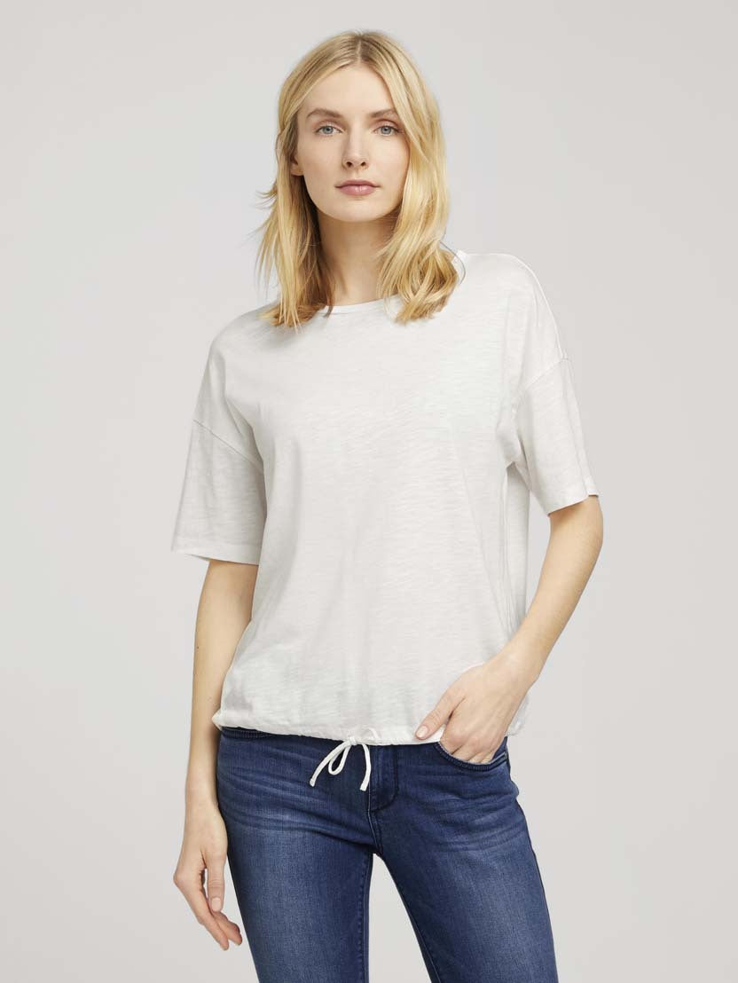 Tom Tailor Shirt Modal mit Tunnelzug Rundhals