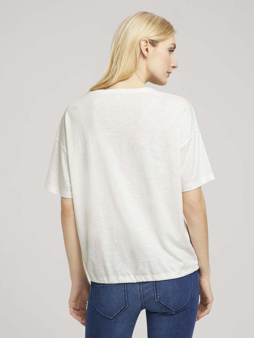 Tom Tailor Shirt Modal mit Tunnelzug Rundhals