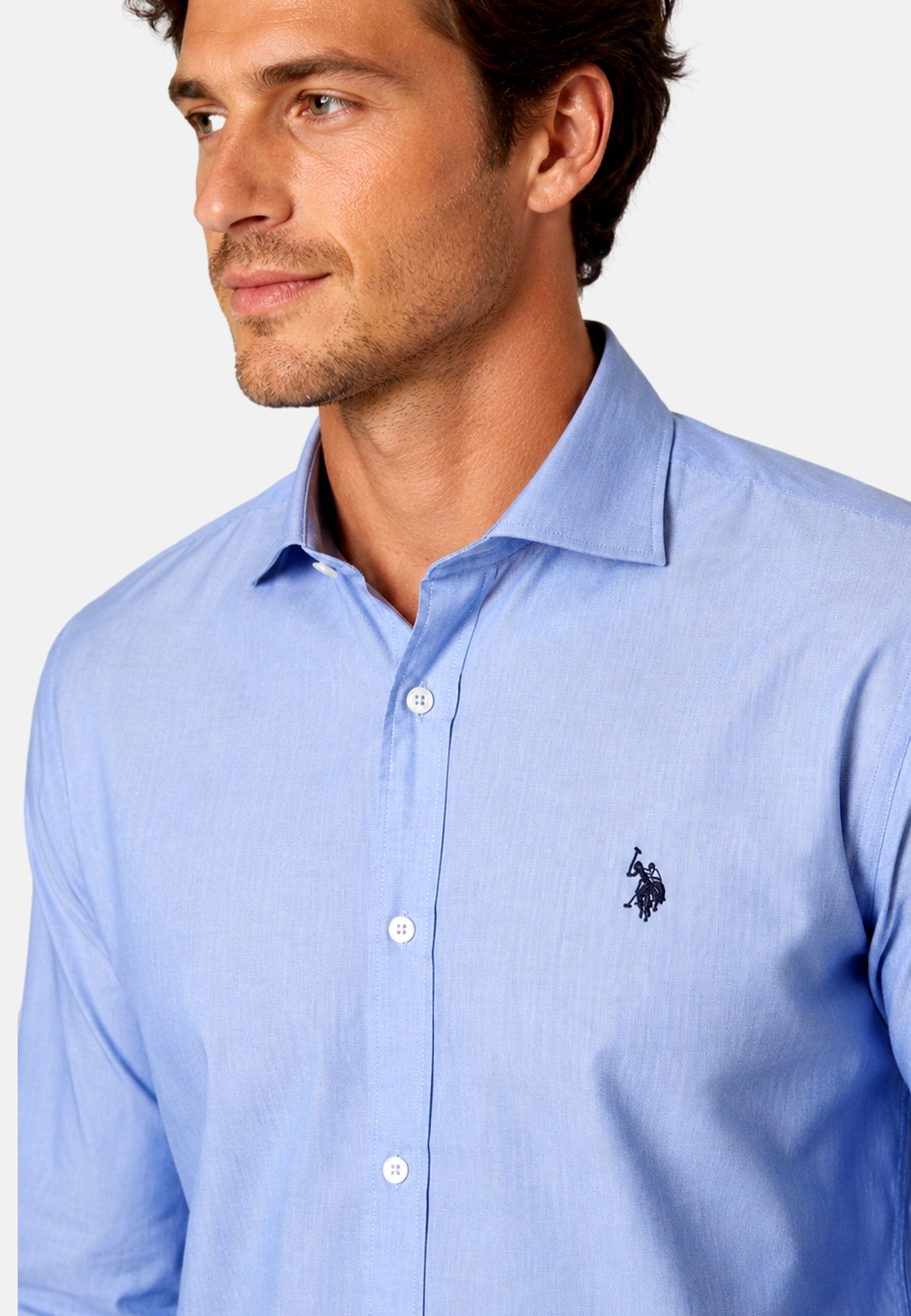 U.S. POLO Popline Langarmhemd Button Down Shirt