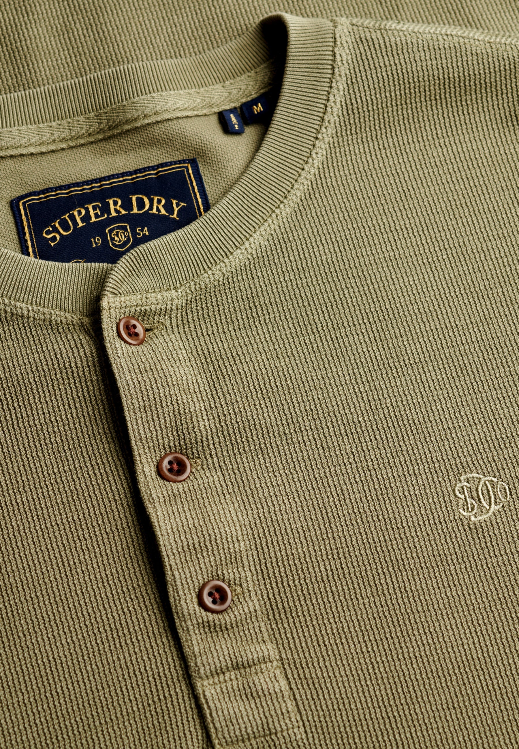 Superdry WAFFLE LONG SLEEVE HENLEY