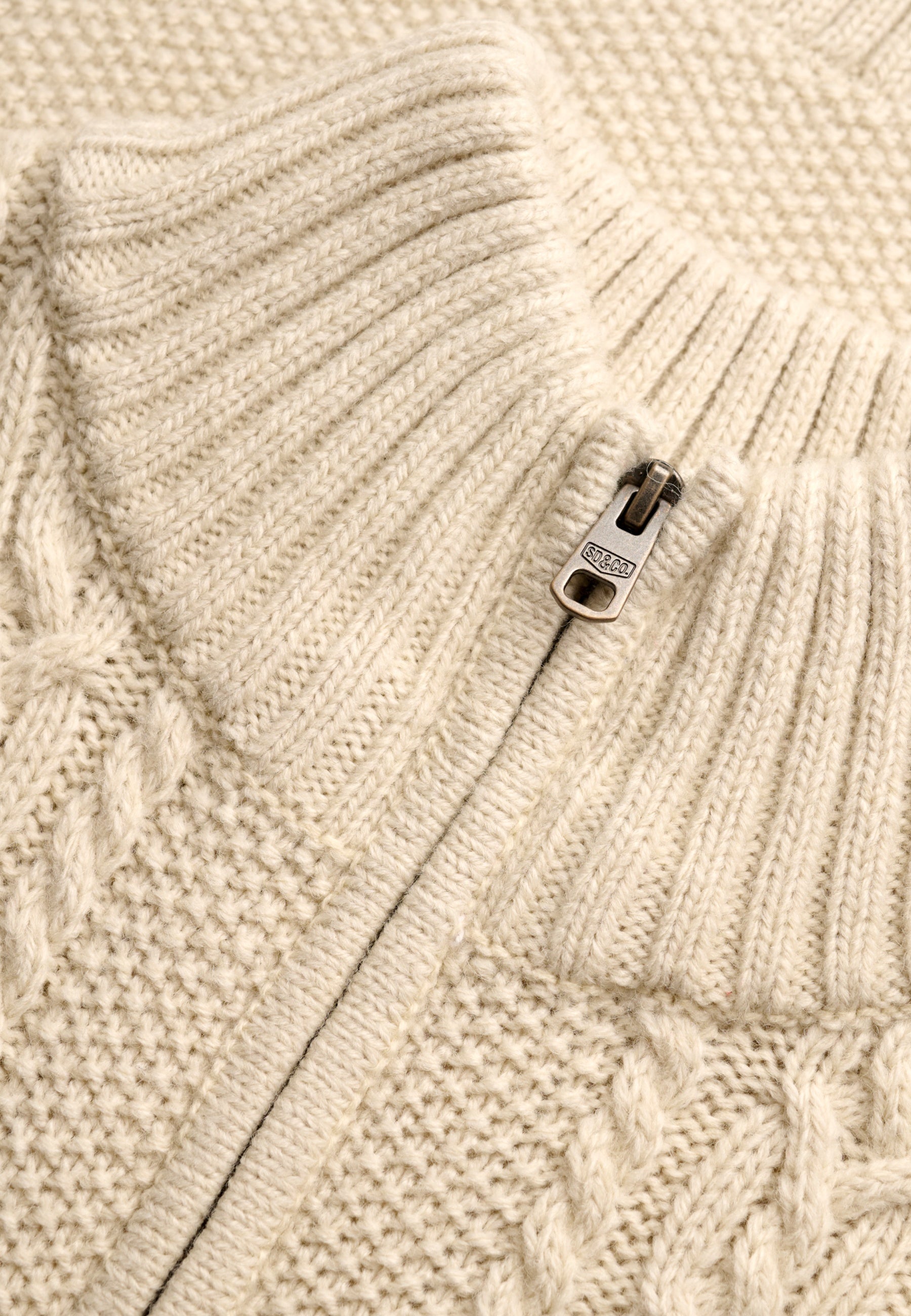 Superdry JACOB CABLE HALF ZIP KNIT