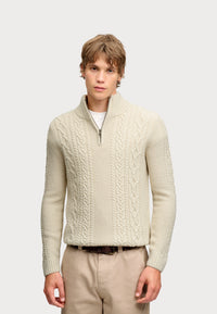 Superdry JACOB CABLE HALF ZIP KNIT