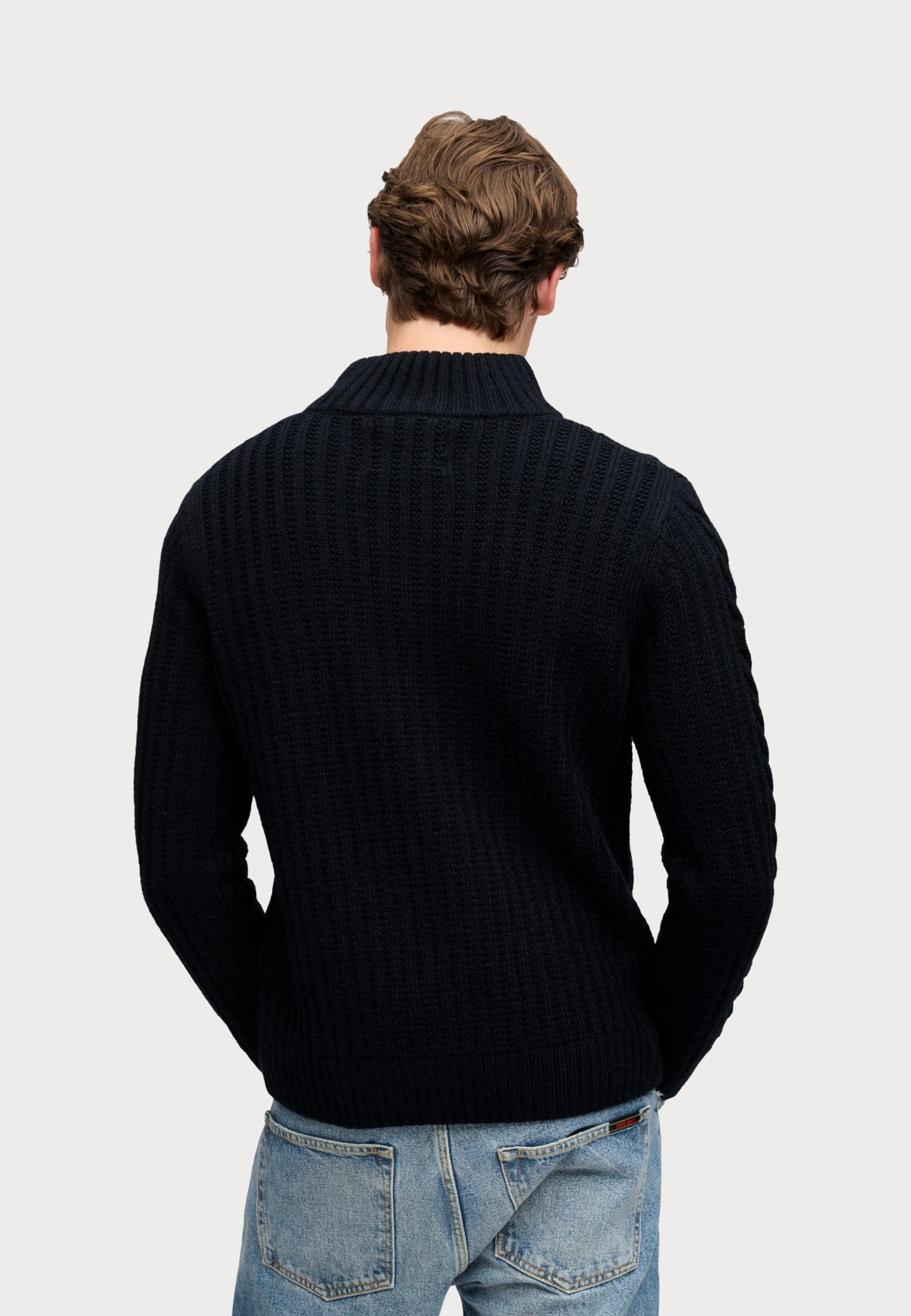 Superdry JACOB CABLE HALF ZIP KNIT