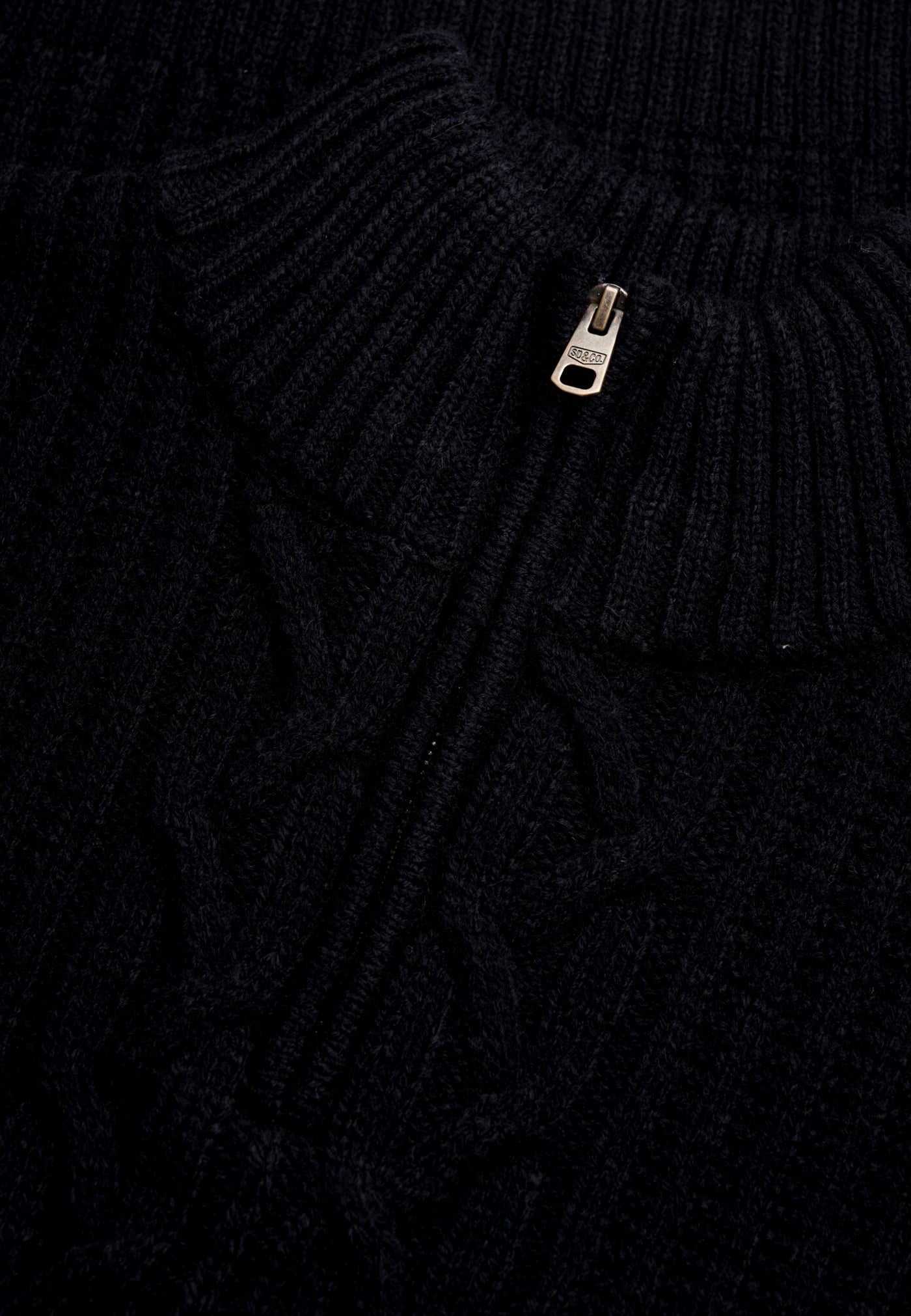 Superdry JACOB CABLE HALF ZIP KNIT