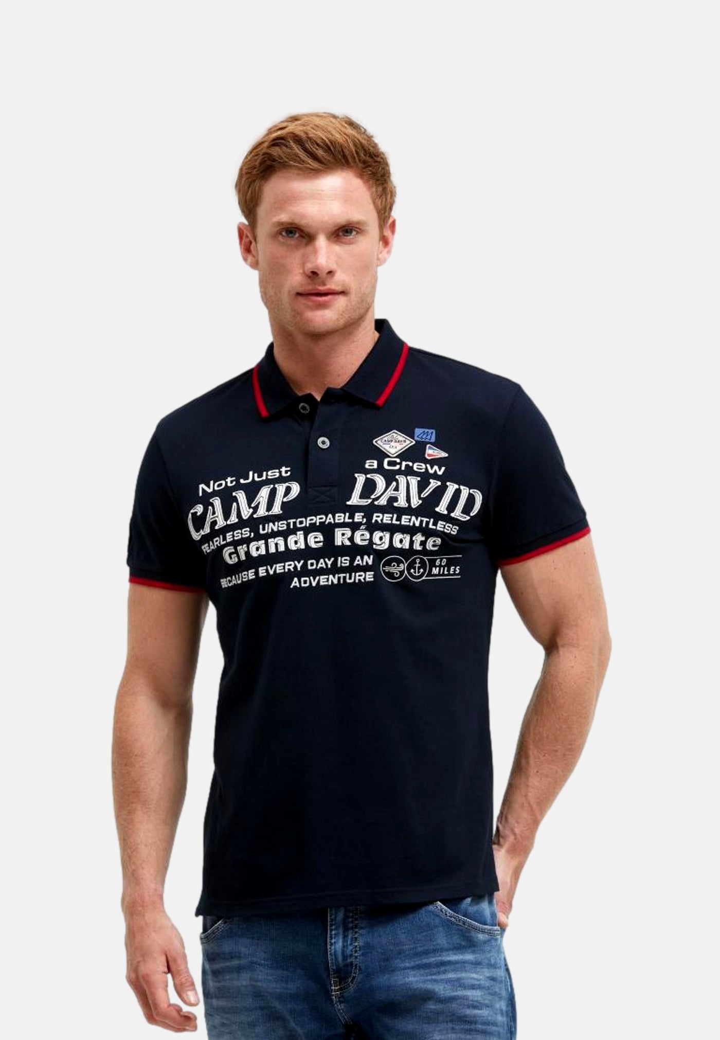 Camp David FRENCH COAST I Kurzarmshirt mit Polokragen