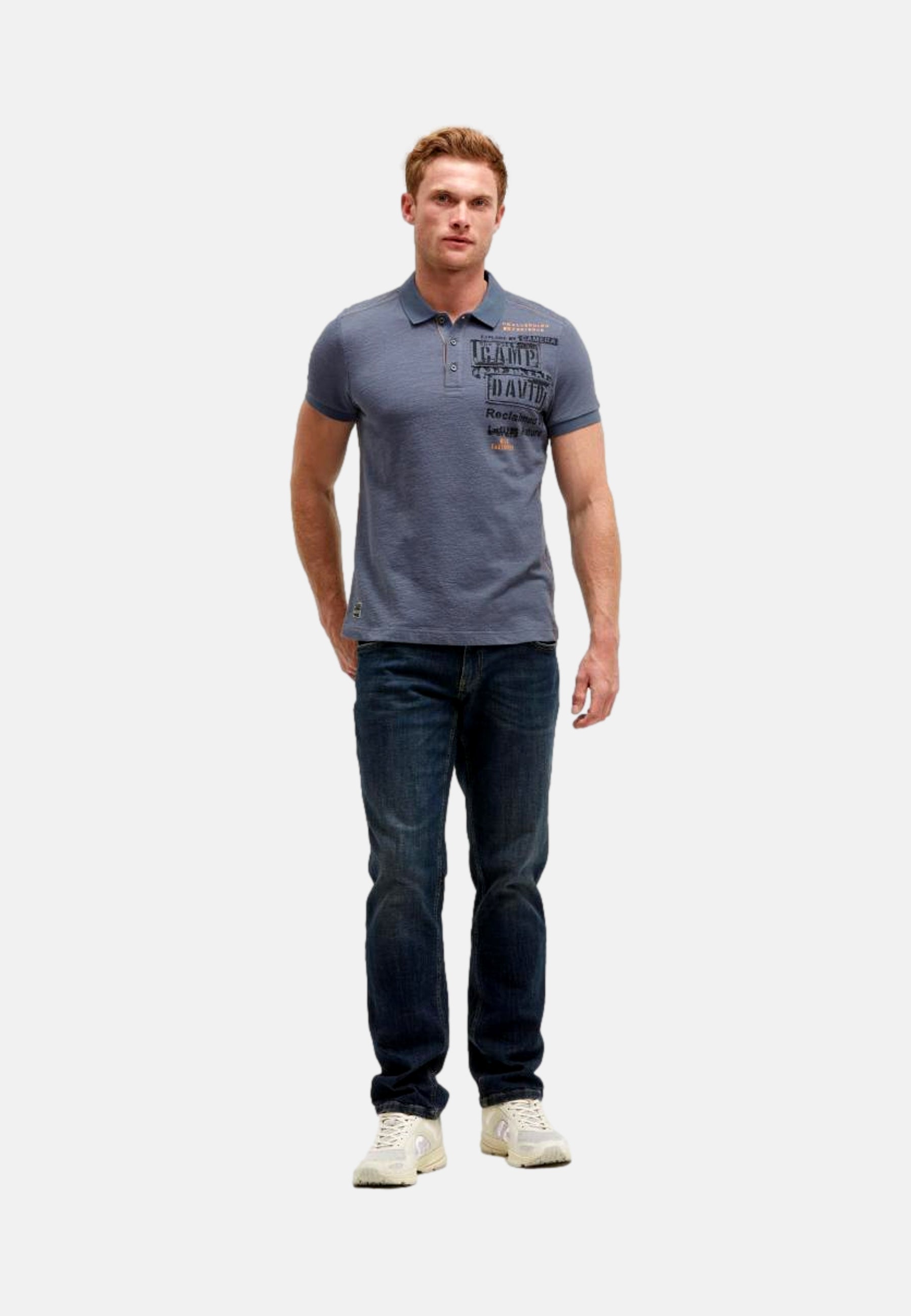 Camp David WILD SITES I Kurzarmshirt mit Polokragen