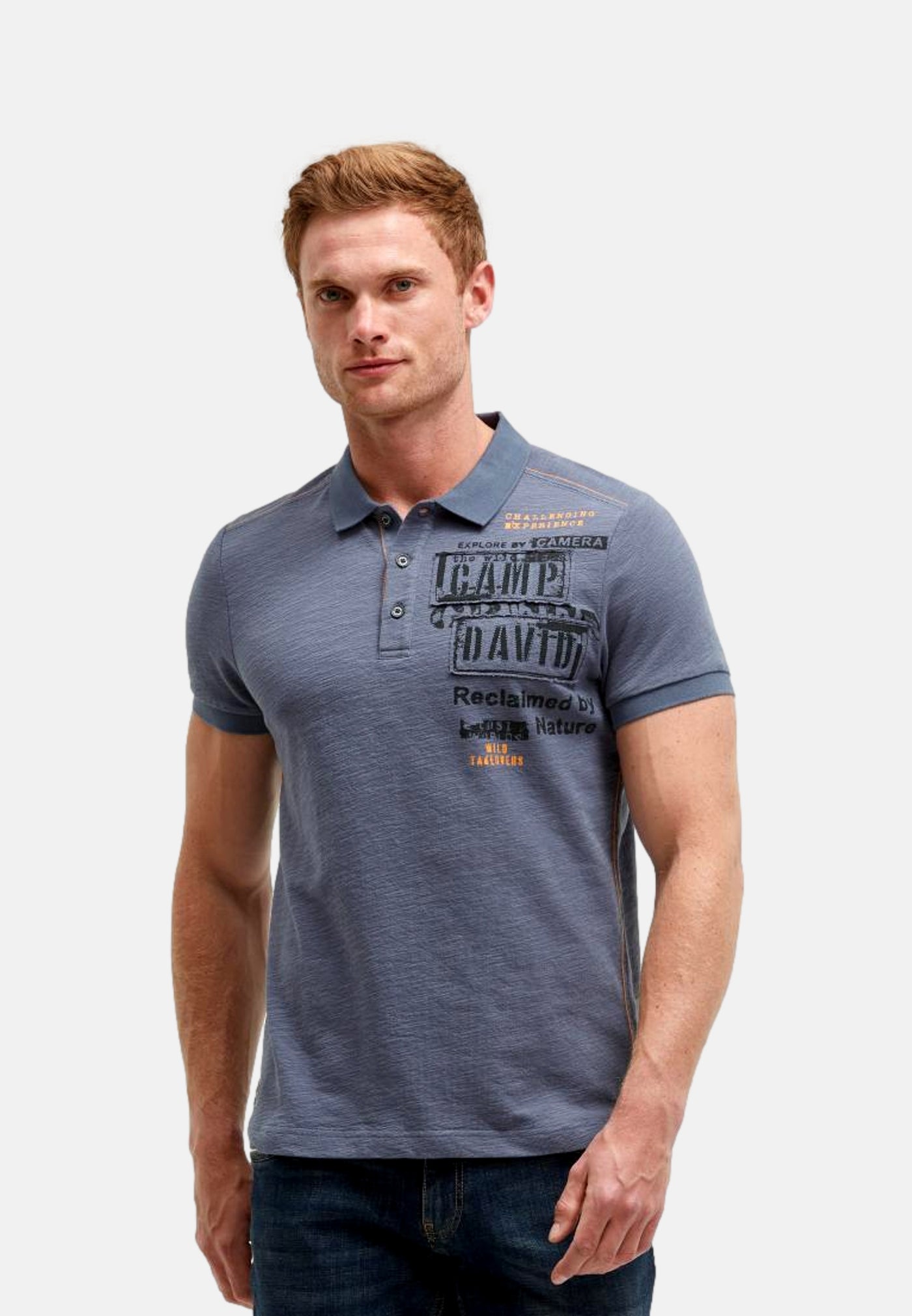 Camp David WILD SITES I Kurzarmshirt mit Polokragen