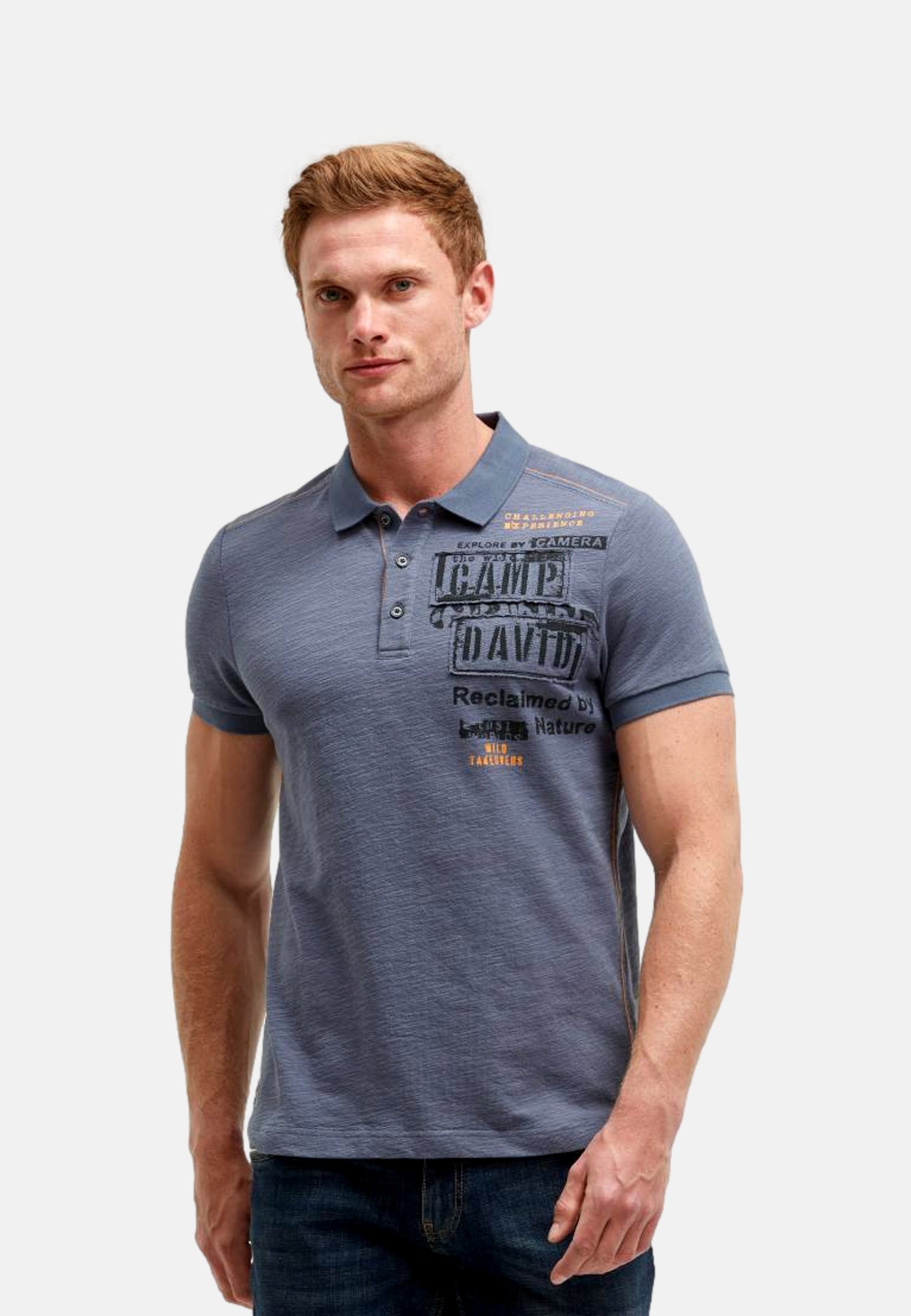 Camp David WILD SITES I Kurzarmshirt mit Polokragen