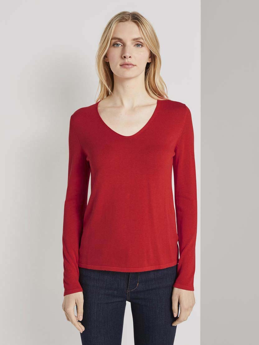 Tom Tailor Pullover mit V-Ausschnitt