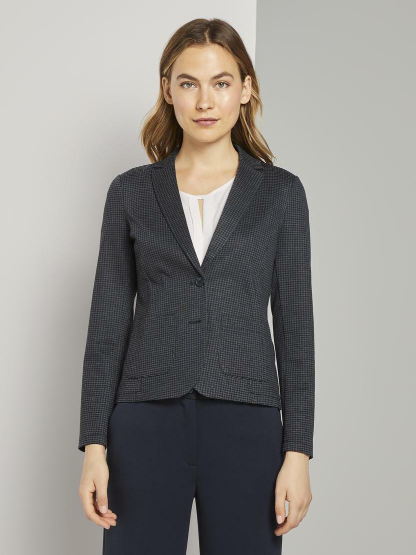 Tom Tailor Blazer Slim Fit Hahnentritt-Muster