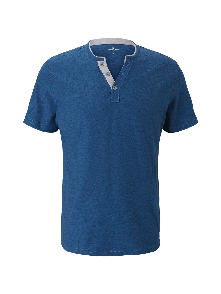 Tom Tailor T-Shirt mit Henleyausschnitt