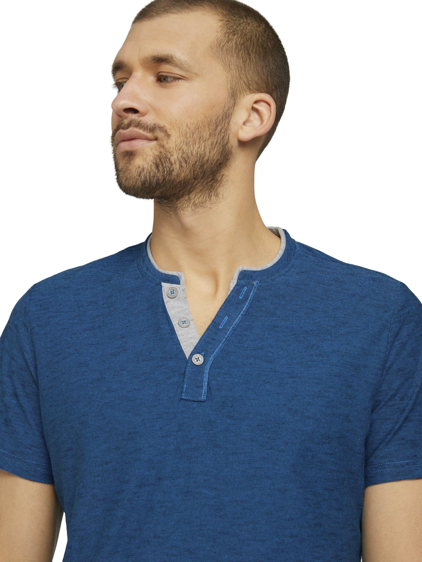 Tom Tailor T-Shirt mit Henleyausschnitt