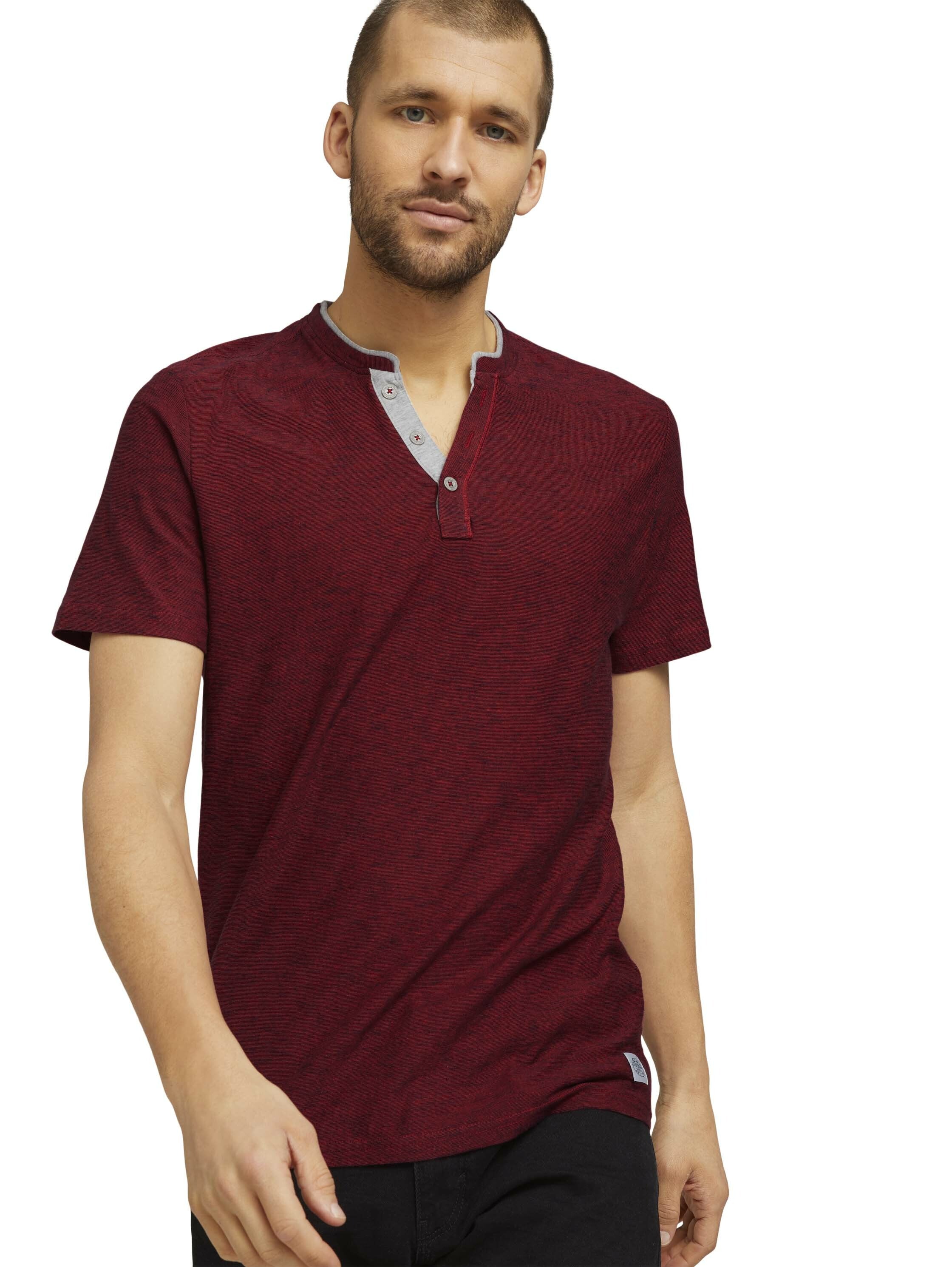 Tom Tailor T-Shirt mit Henleyausschnitt