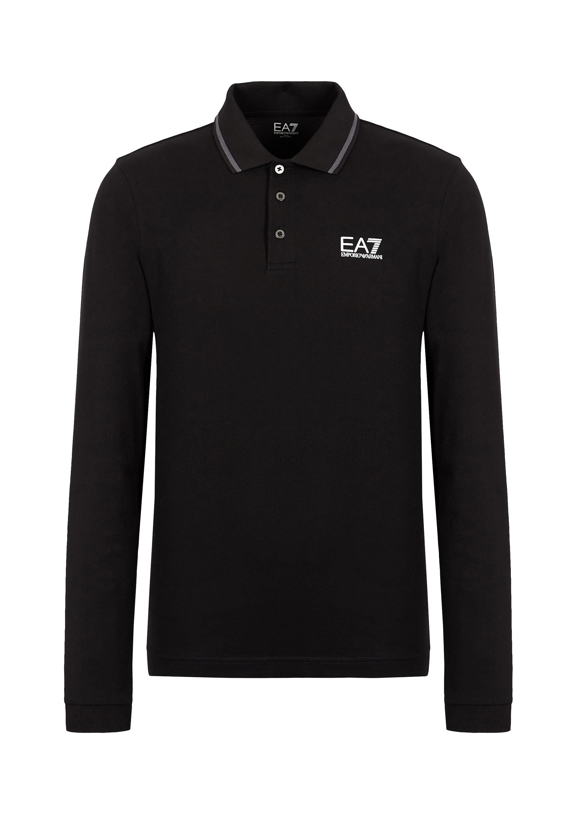 EA7 Emporio Armani Poloshirt Langarm EA7 Shirt mit Polokragen
