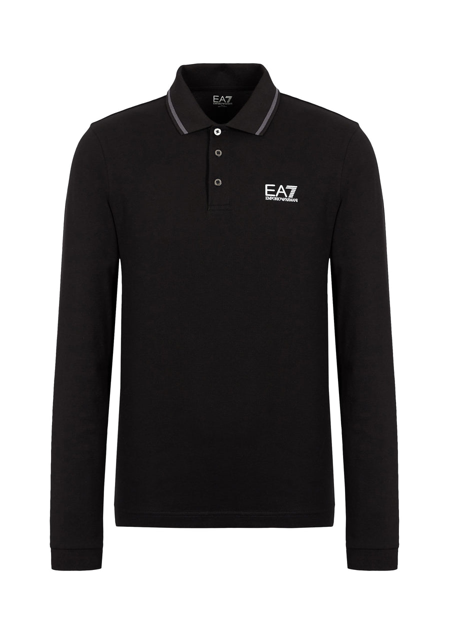 EA7 Emporio Armani Poloshirt Langarm EA7 Shirt mit Polokragen