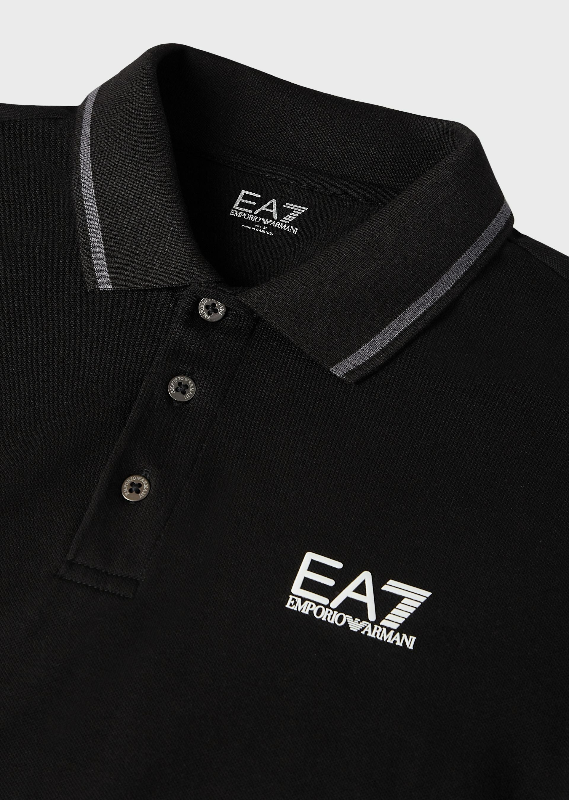 EA7 Emporio Armani Poloshirt Langarm EA7 Shirt mit Polokragen