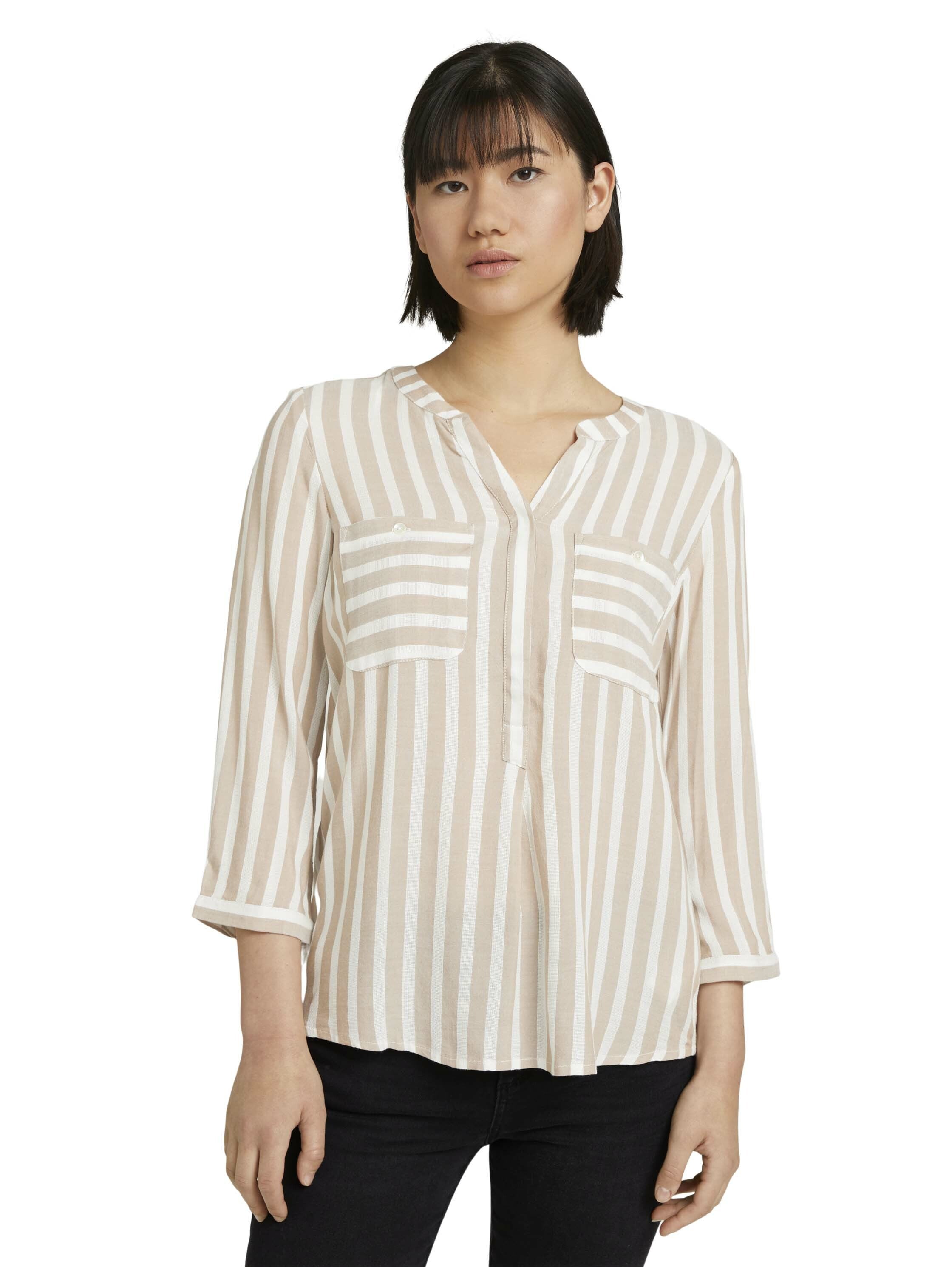 Tom Tailor Gestreifte Bluse mit Taschen