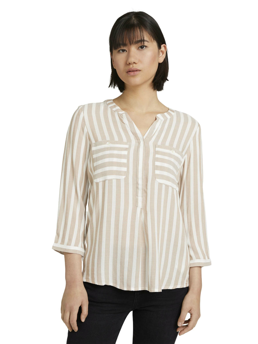 Tom Tailor Gestreifte Bluse mit Taschen