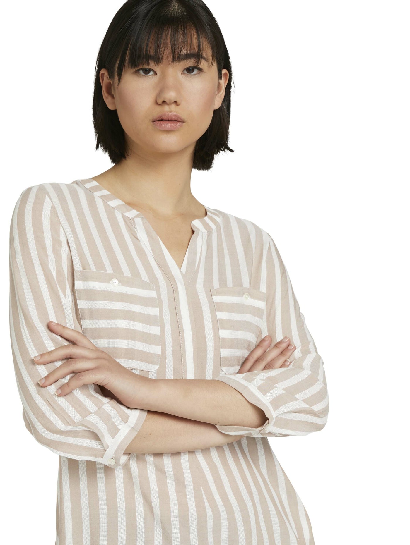 Tom Tailor Gestreifte Bluse mit Taschen