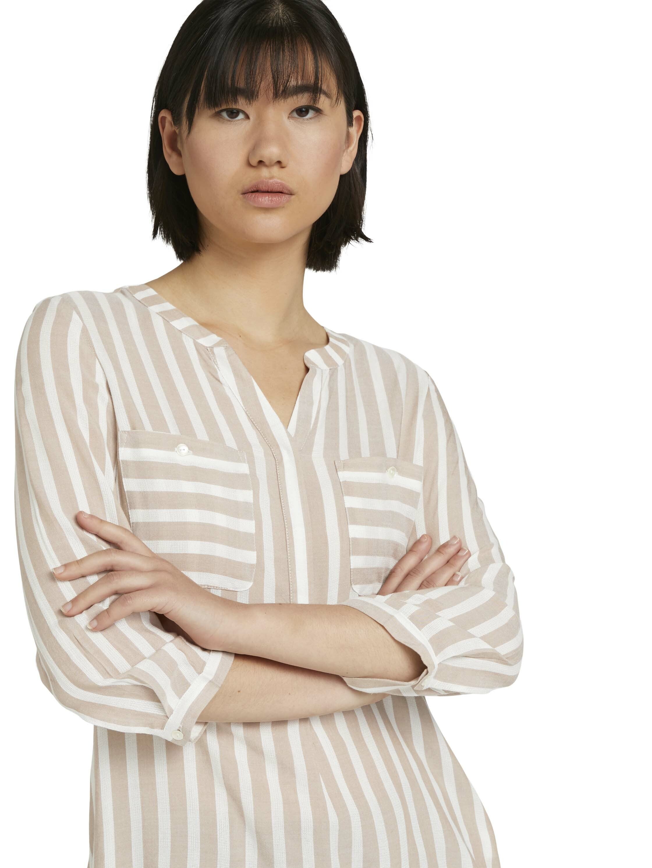 Tom Tailor Gestreifte Bluse mit Taschen