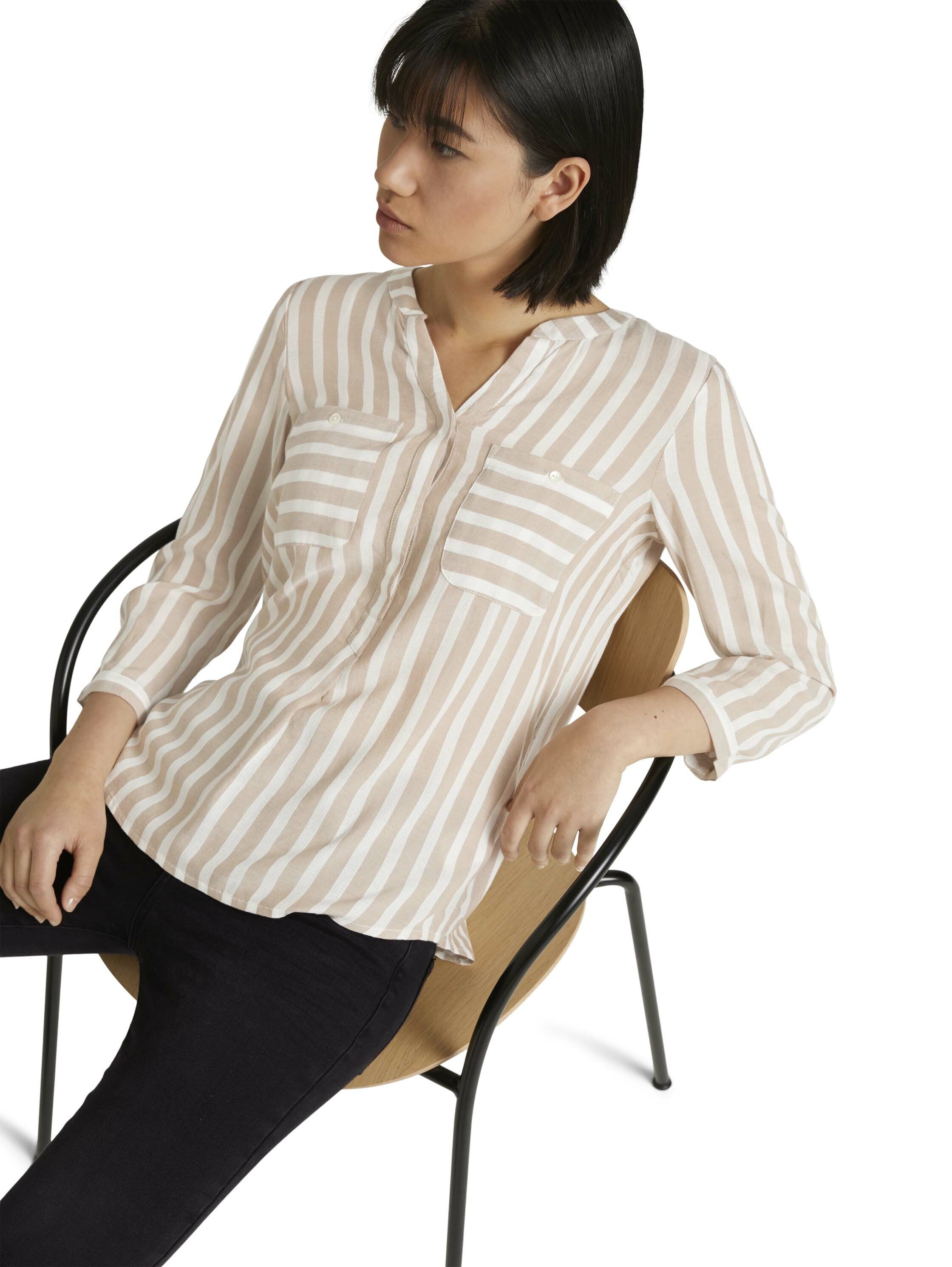 Tom Tailor Gestreifte Bluse mit Taschen