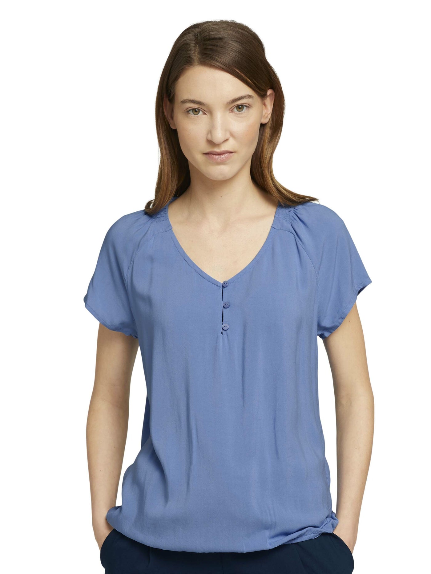 Tom Tailor Kurzarmbluse mir Raffungen