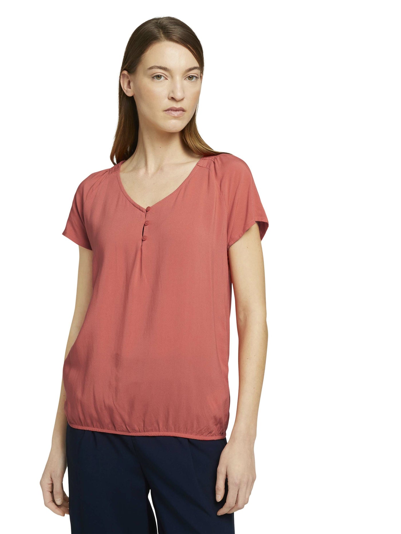 Tom Tailor Kurzarmbluse mir Raffungen