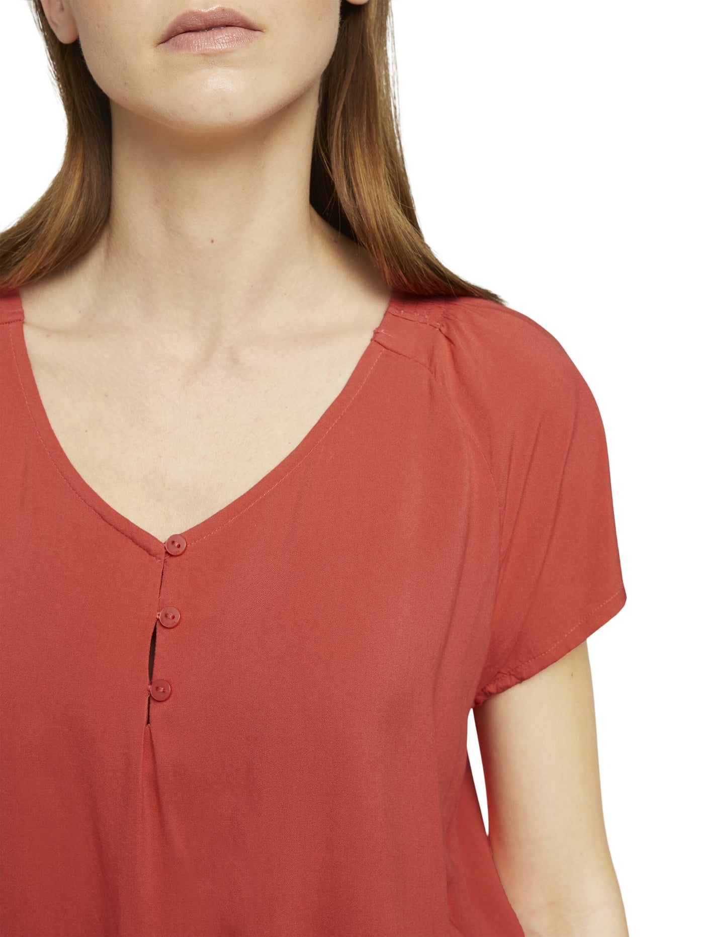 Tom Tailor Kurzarmbluse mir Raffungen