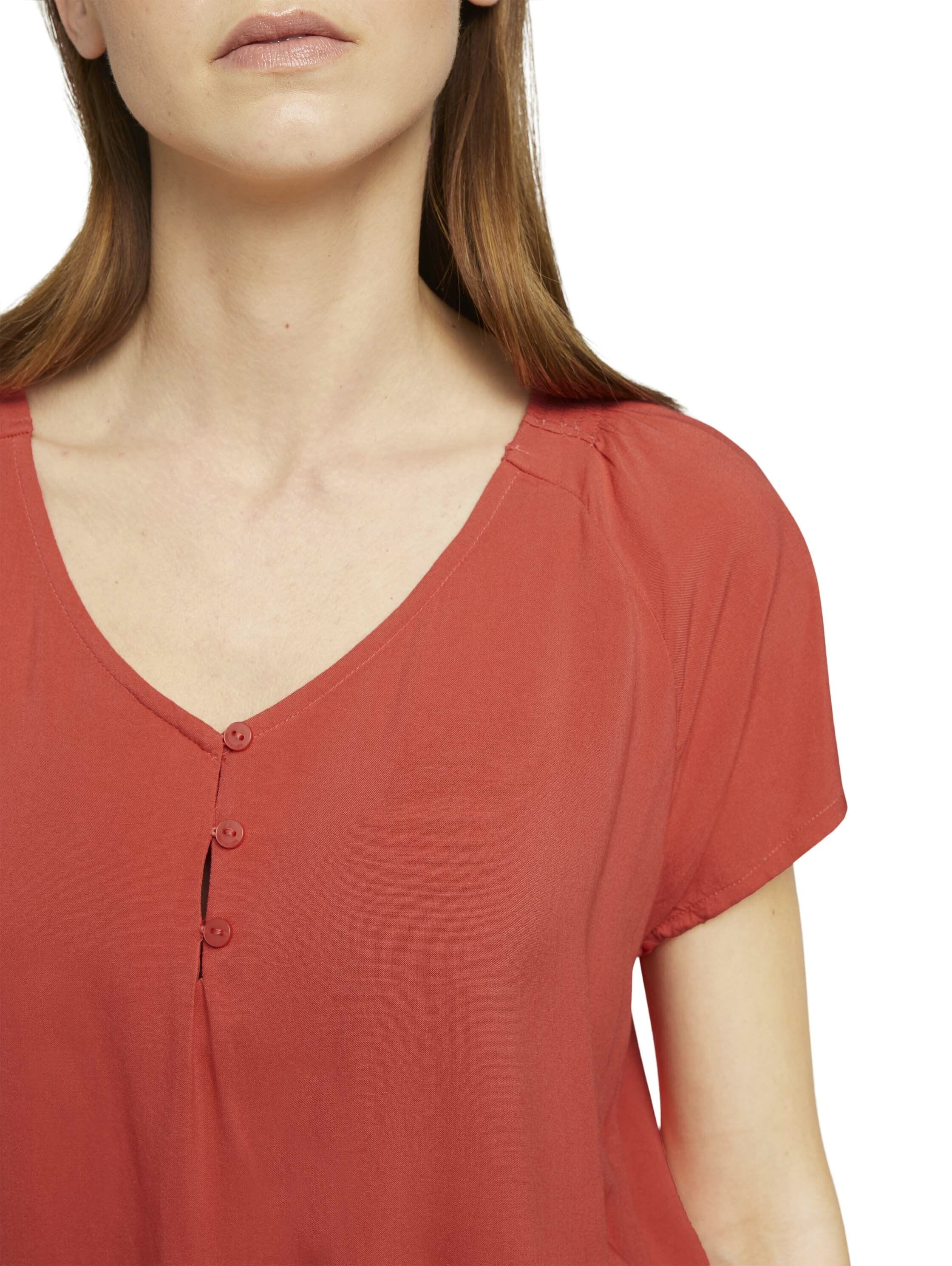 Tom Tailor Kurzarmbluse mir Raffungen