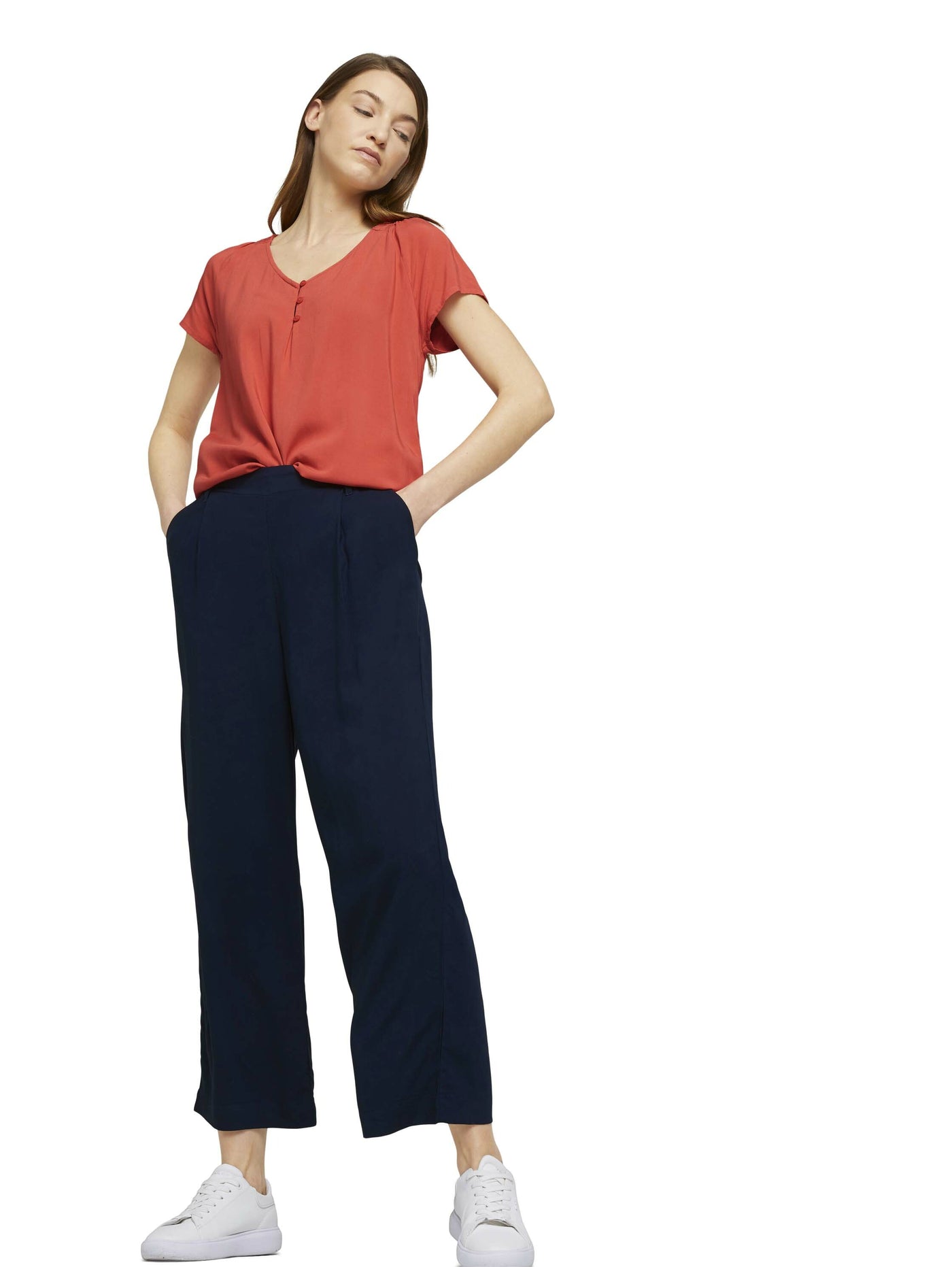 Tom Tailor Kurzarmbluse mir Raffungen