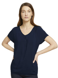 Tom Tailor Kurzarmbluse mir Raffungen