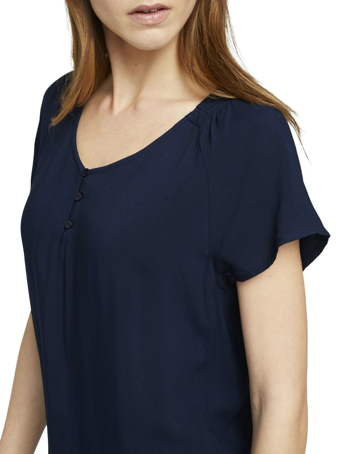 Tom Tailor Kurzarmbluse mir Raffungen