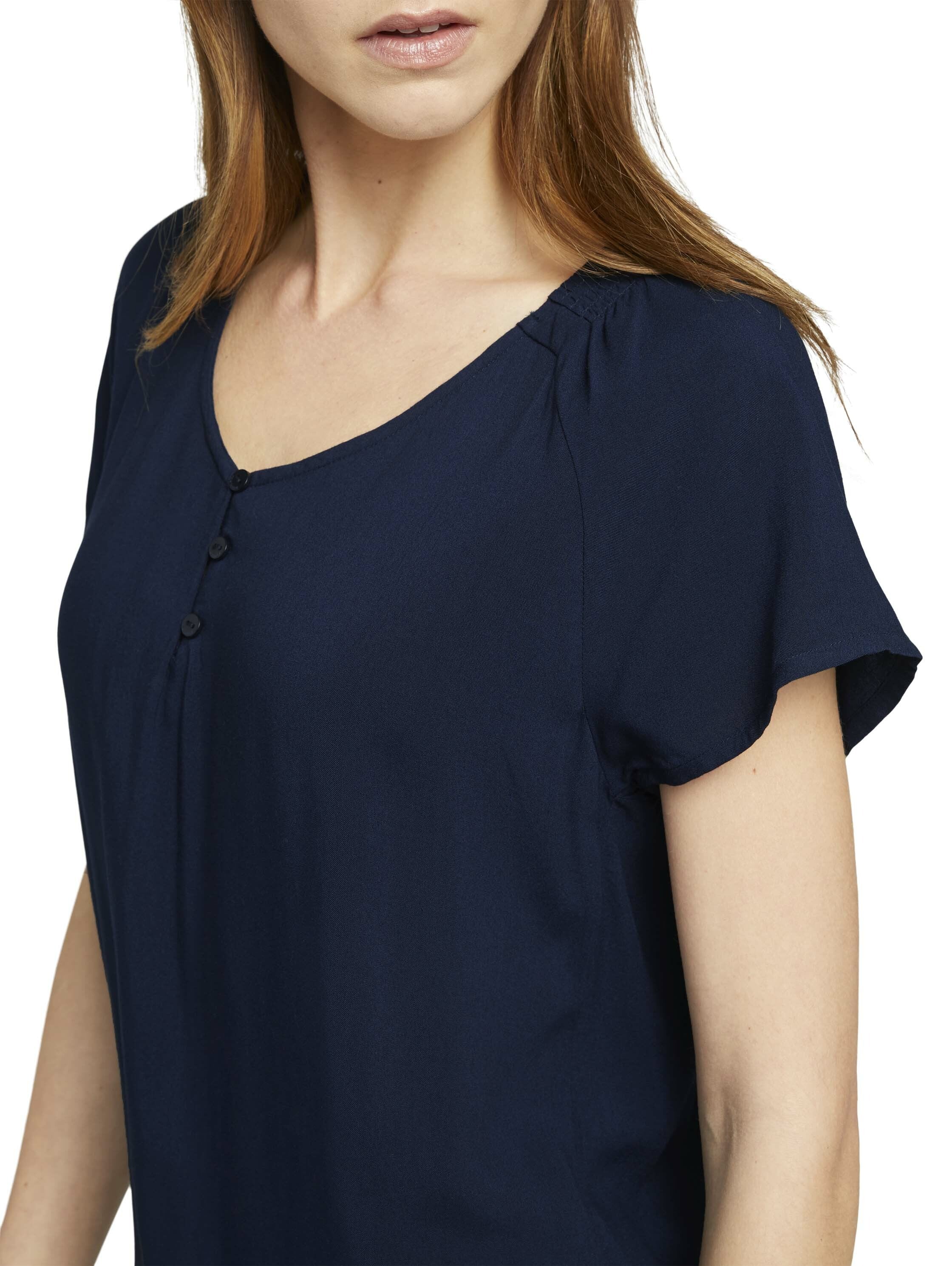 Tom Tailor Kurzarmbluse mir Raffungen