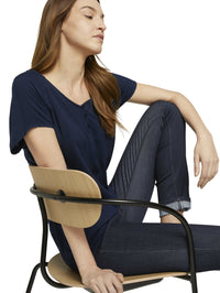 Tom Tailor Kurzarmbluse mir Raffungen