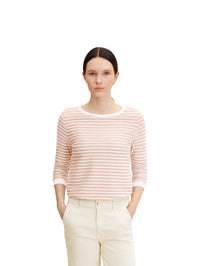 Tom Tailor Gestreiftes Jacquard Sweatshirt mit Rundhalsausschnitt