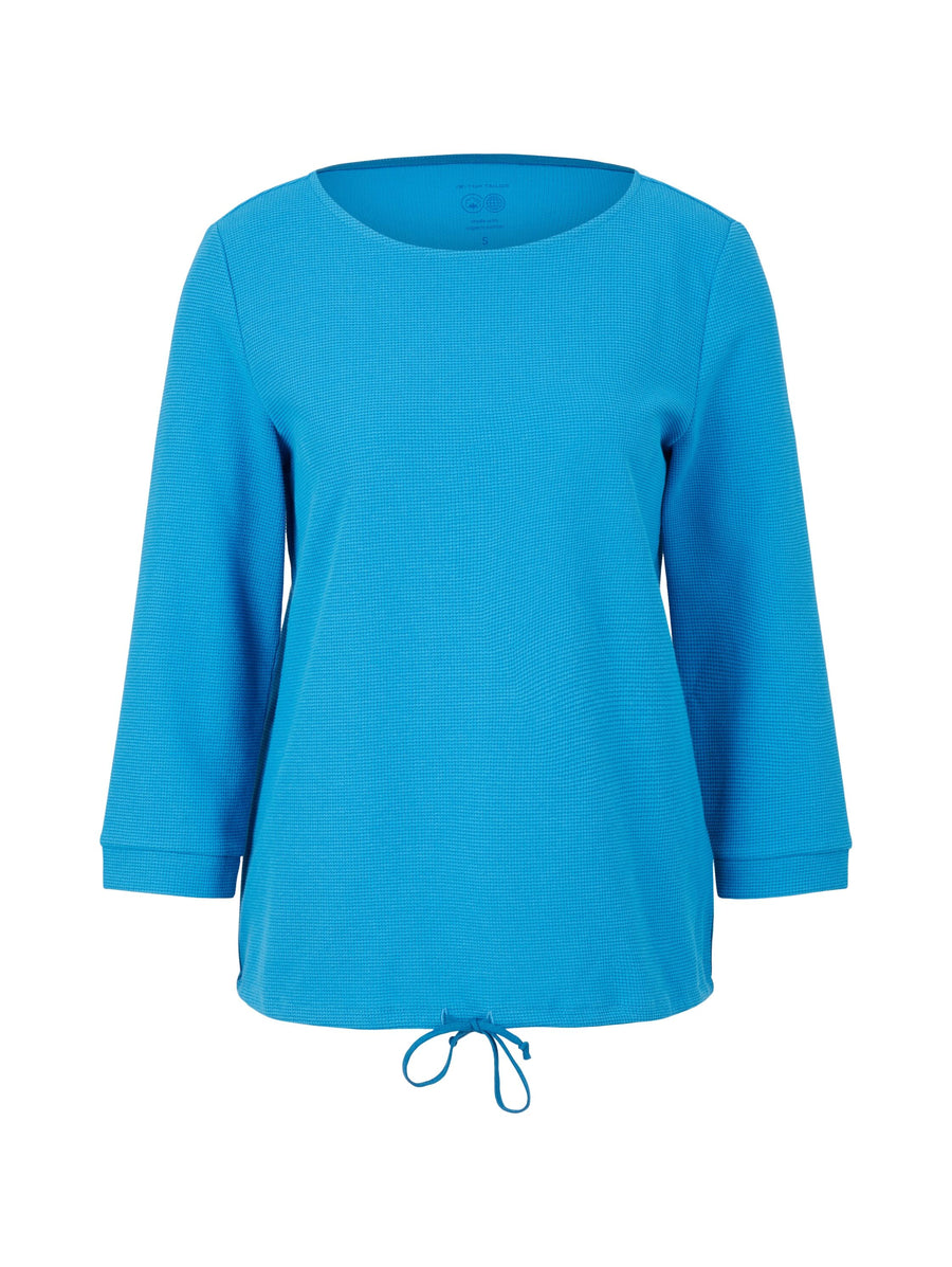 Tom Tailor Strukturiertes Shirt mit elastischem Bund und Rundhalsausschnitt