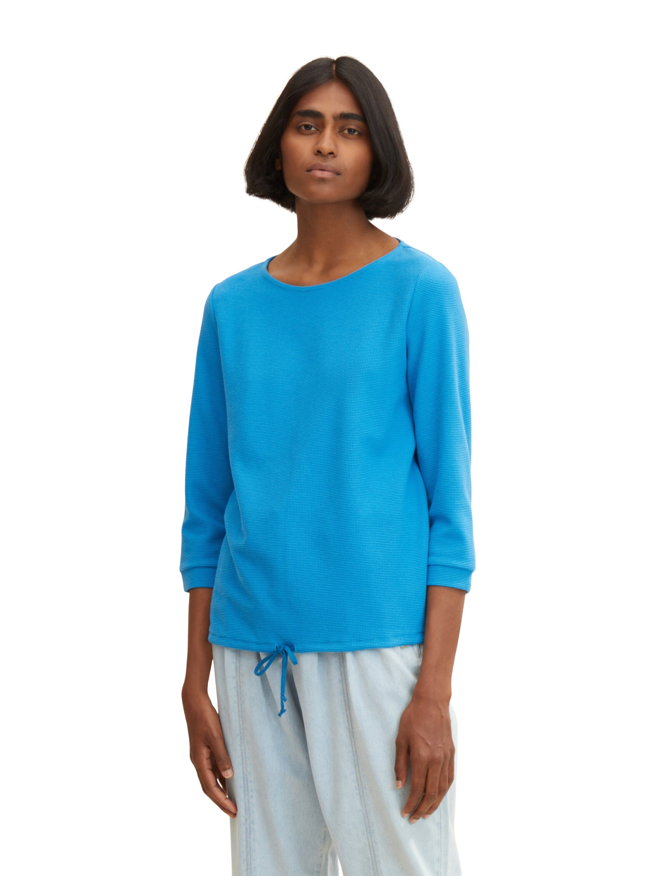 Tom Tailor Strukturiertes Shirt mit elastischem Bund und Rundhalsausschnitt