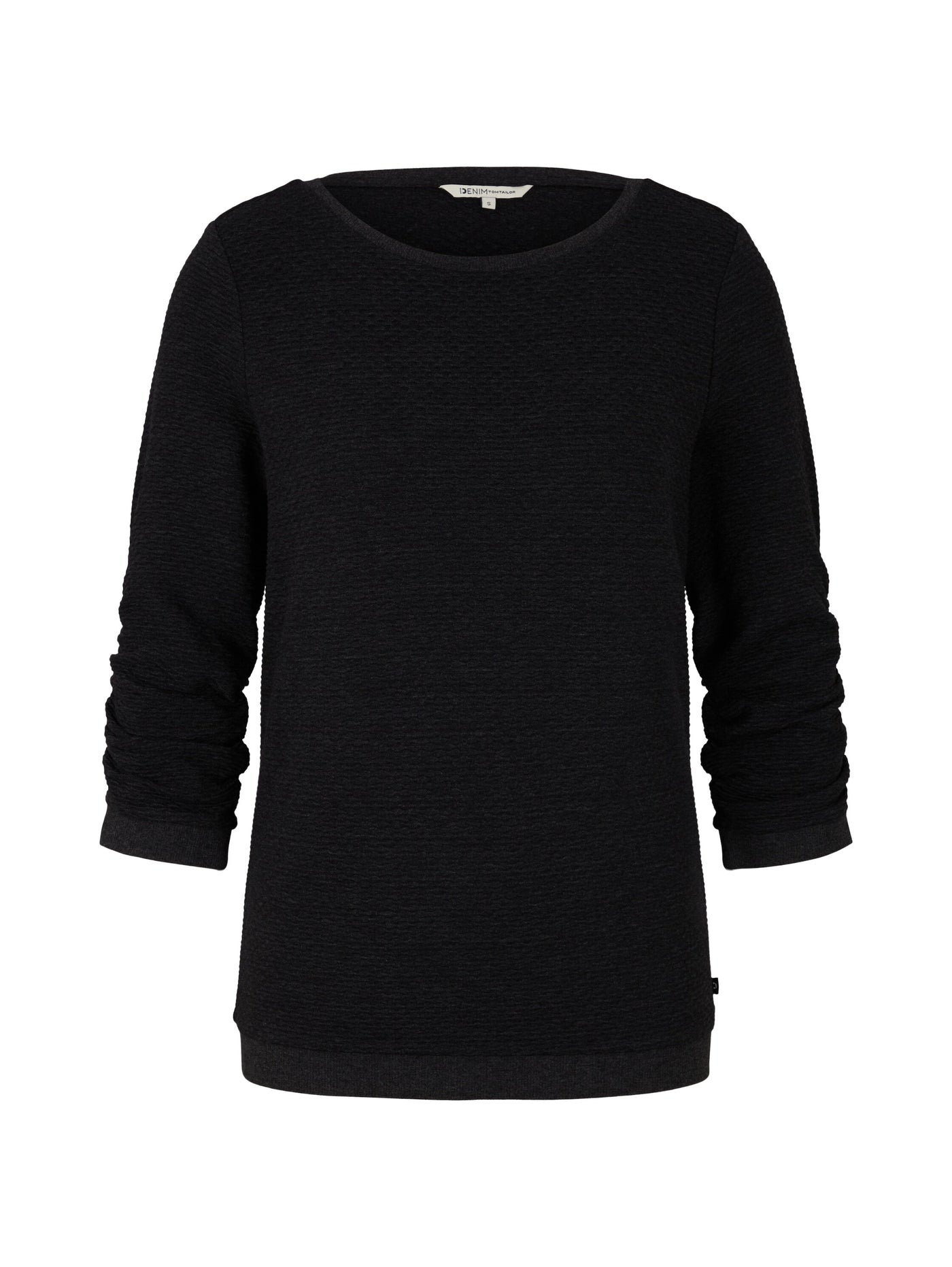 Tom Tailor Strukturiertes Sweatshirt mit 3/4-Arm und Rundhalsausschnitt