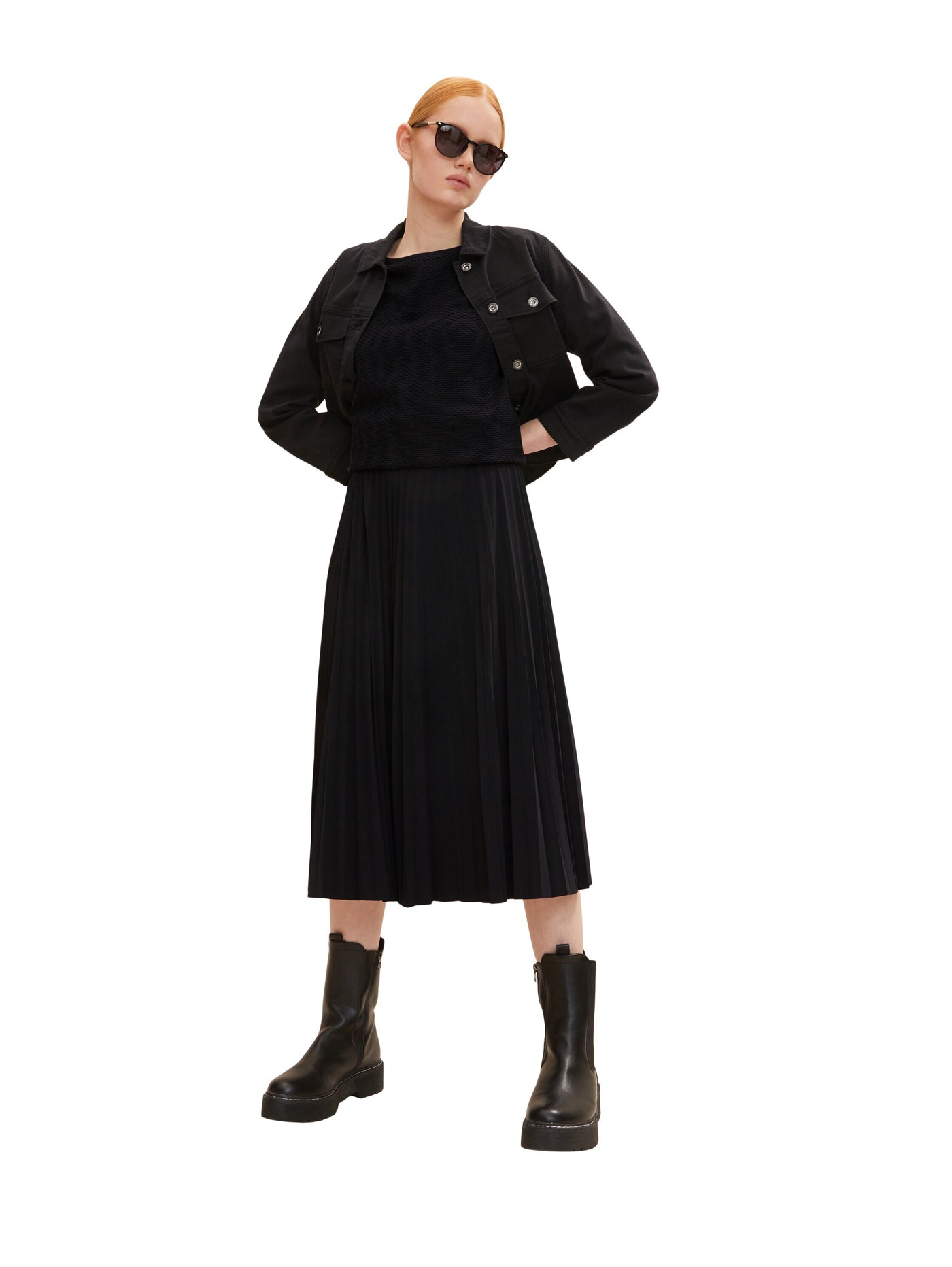 Tom Tailor Strukturiertes Sweatshirt mit 3/4-Arm und Rundhalsausschnitt