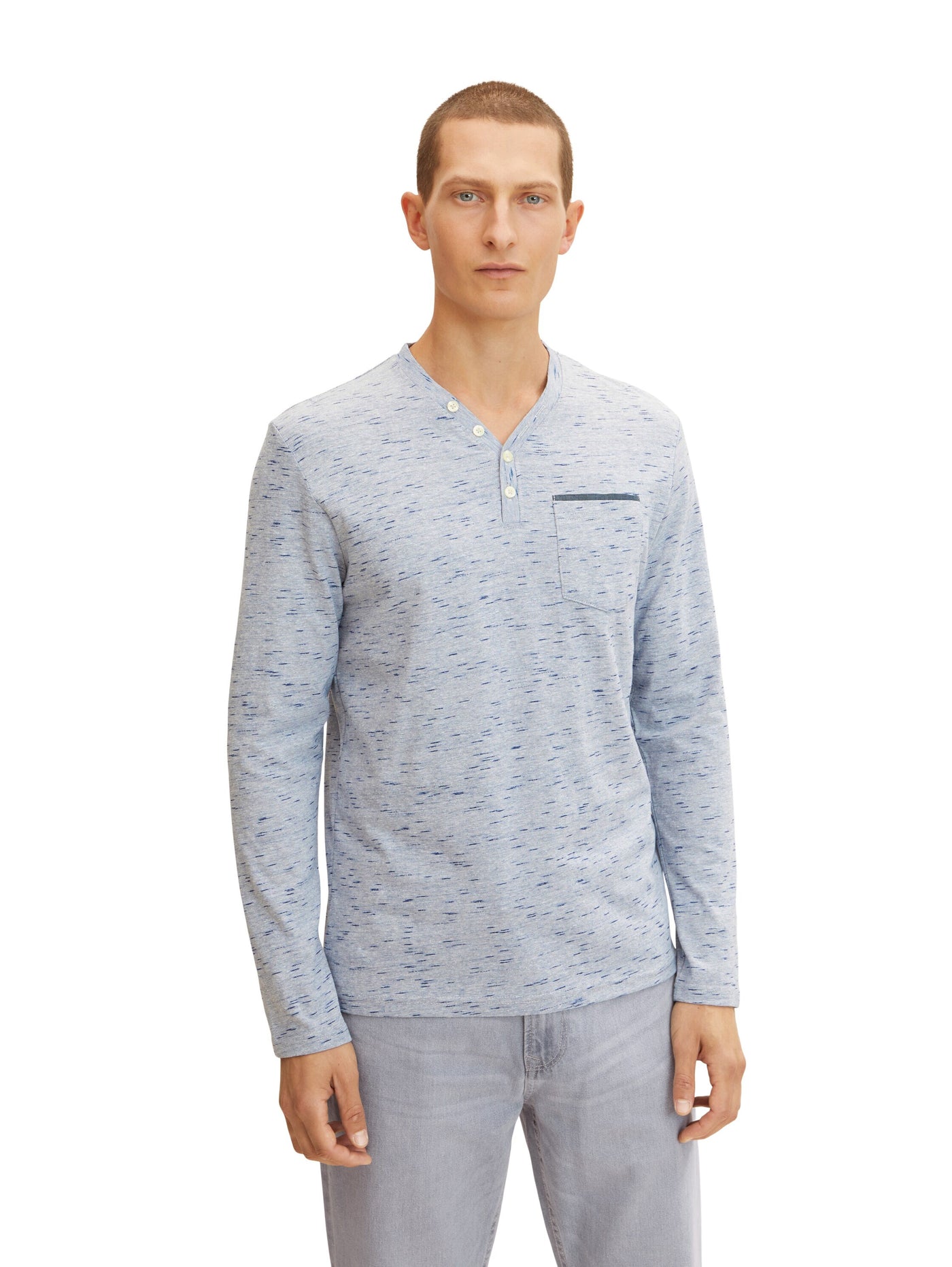Tom Tailor Langarmshirt mit Henleyausschnitt