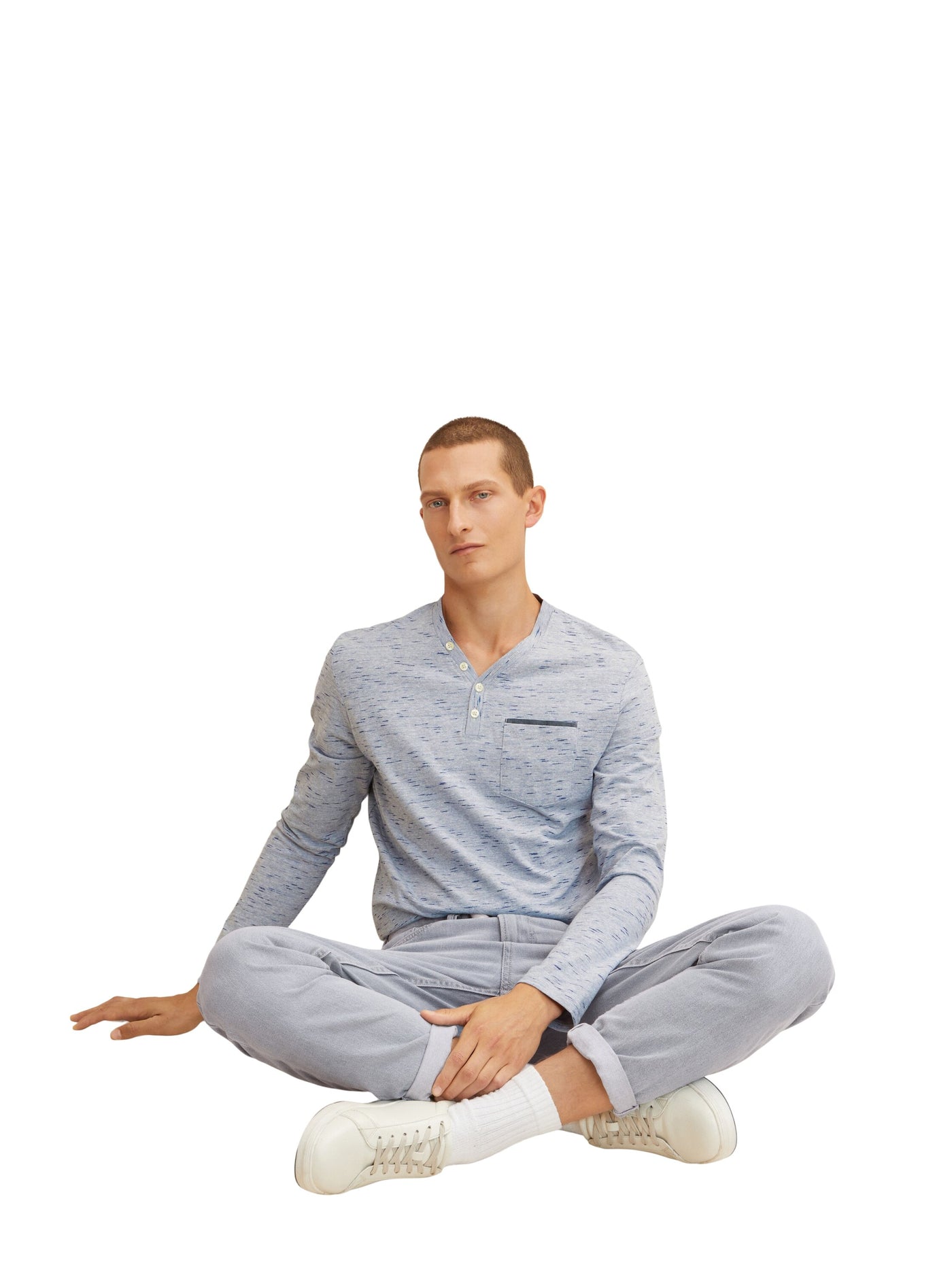 Tom Tailor Langarmshirt mit Henleyausschnitt