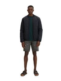 Tom Tailor Unifarbener Strickpulli mit Rundhalsausschnitt in Melange Optik