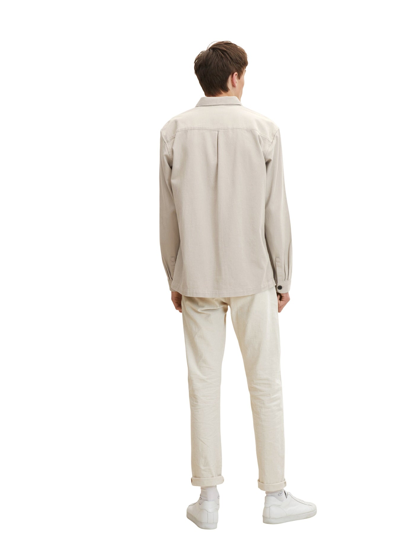 Tom Tailor Unifarbene Relaxed Fit Hemdjacke mit Kentkragen