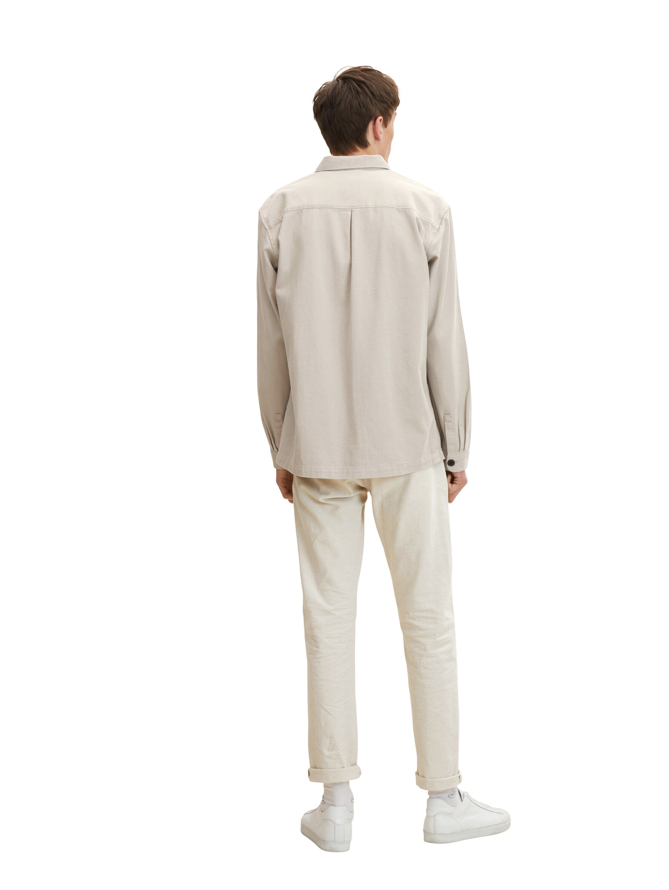 Tom Tailor Unifarbene Relaxed Fit Hemdjacke mit Kentkragen