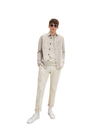 Tom Tailor Unifarbene Relaxed Fit Hemdjacke mit Kentkragen