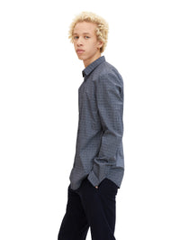 Tom Tailor Slim Fit Langarmhemd mit Kentkragen und Printmuster