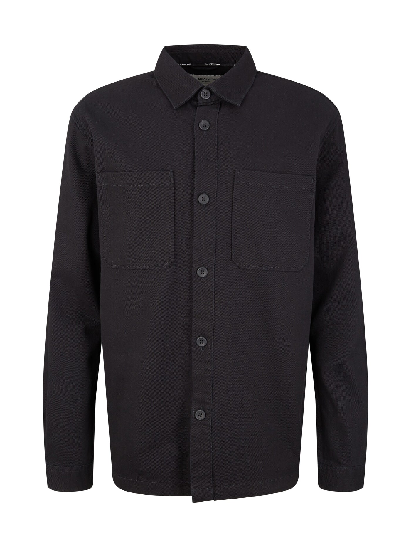 Tom Tailor Unifarbene Relaxed Fit Hemdjacke mit Kentkragen