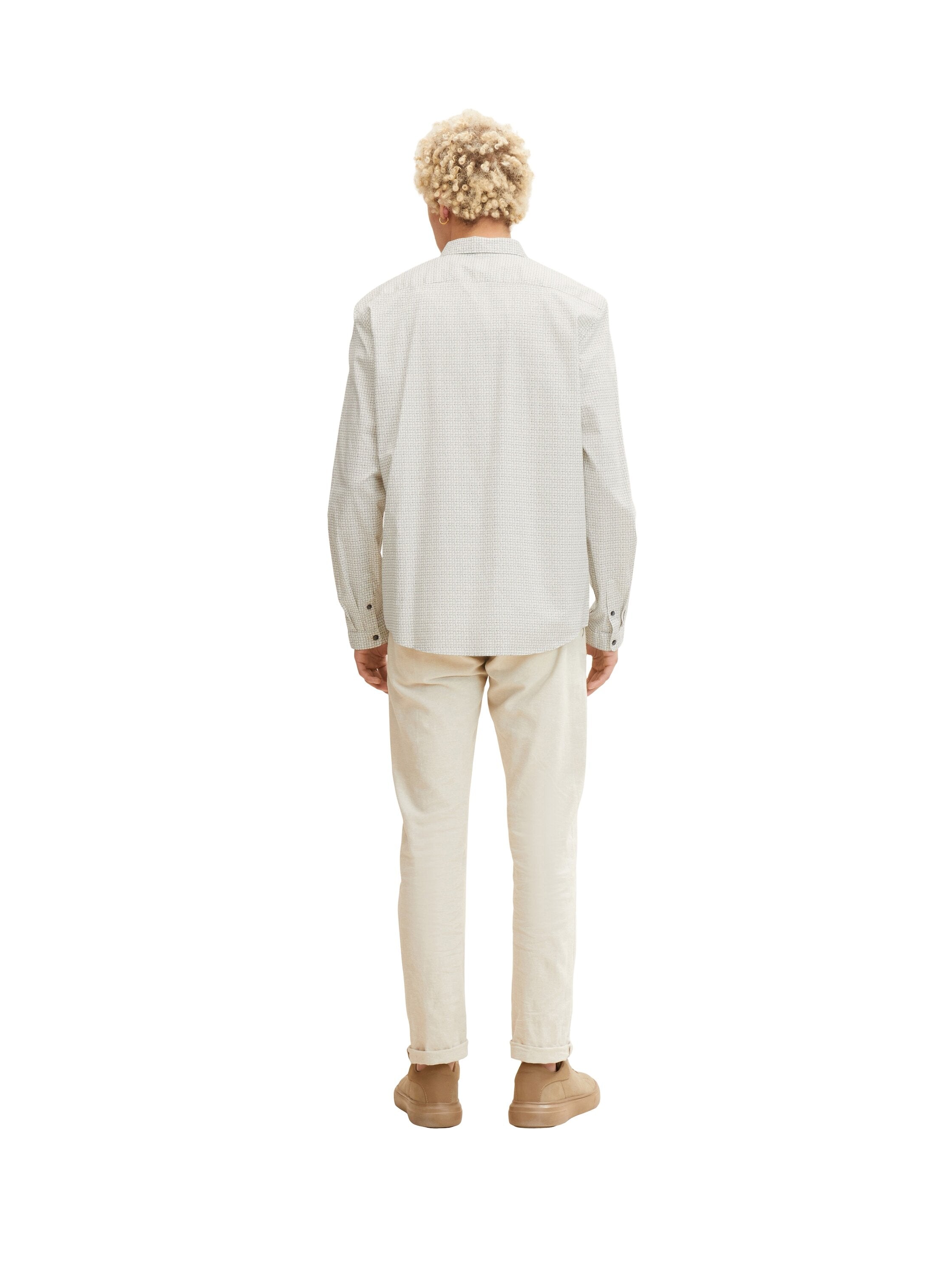 Tom Tailor Slim Fit Langarmhemd mit Kentkragen und Printmuster