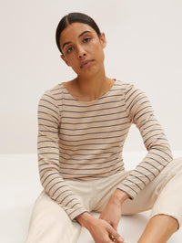 Tom Tailor Langarmshirt mit Rundhalsausschnitt und Streifenmuster
