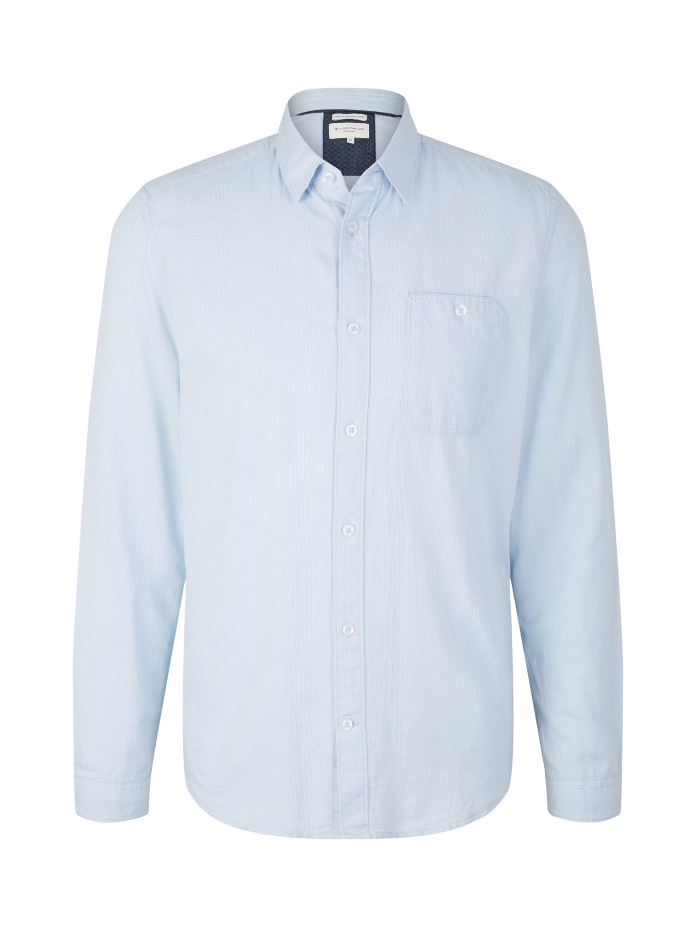 Tom Tailor Unifarbenes Langarmhemd mit Kentkragen und Struktur